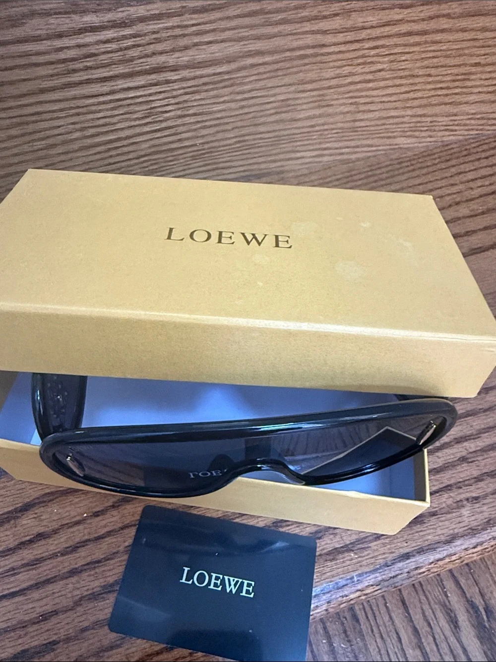 Loewe Black Wraparound Shield Sunglasses